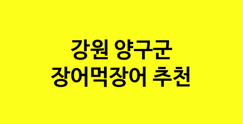 Dayb.TO | 강원 양구군 장어먹장어 추천 가까운 장어먹장어맛집 소개합니다