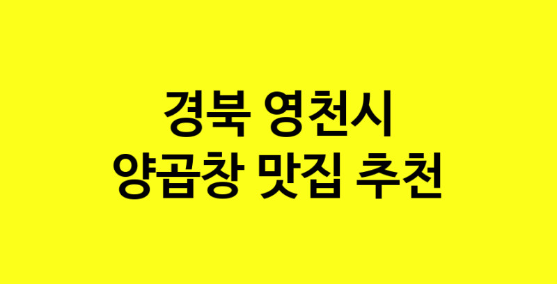 Dayb.TO | 맛집추천 양곱창 맛집. 경북 영천시 양곱창 방문해보세요.